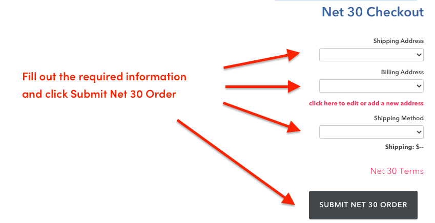 Zyris Submit Net 30 Order